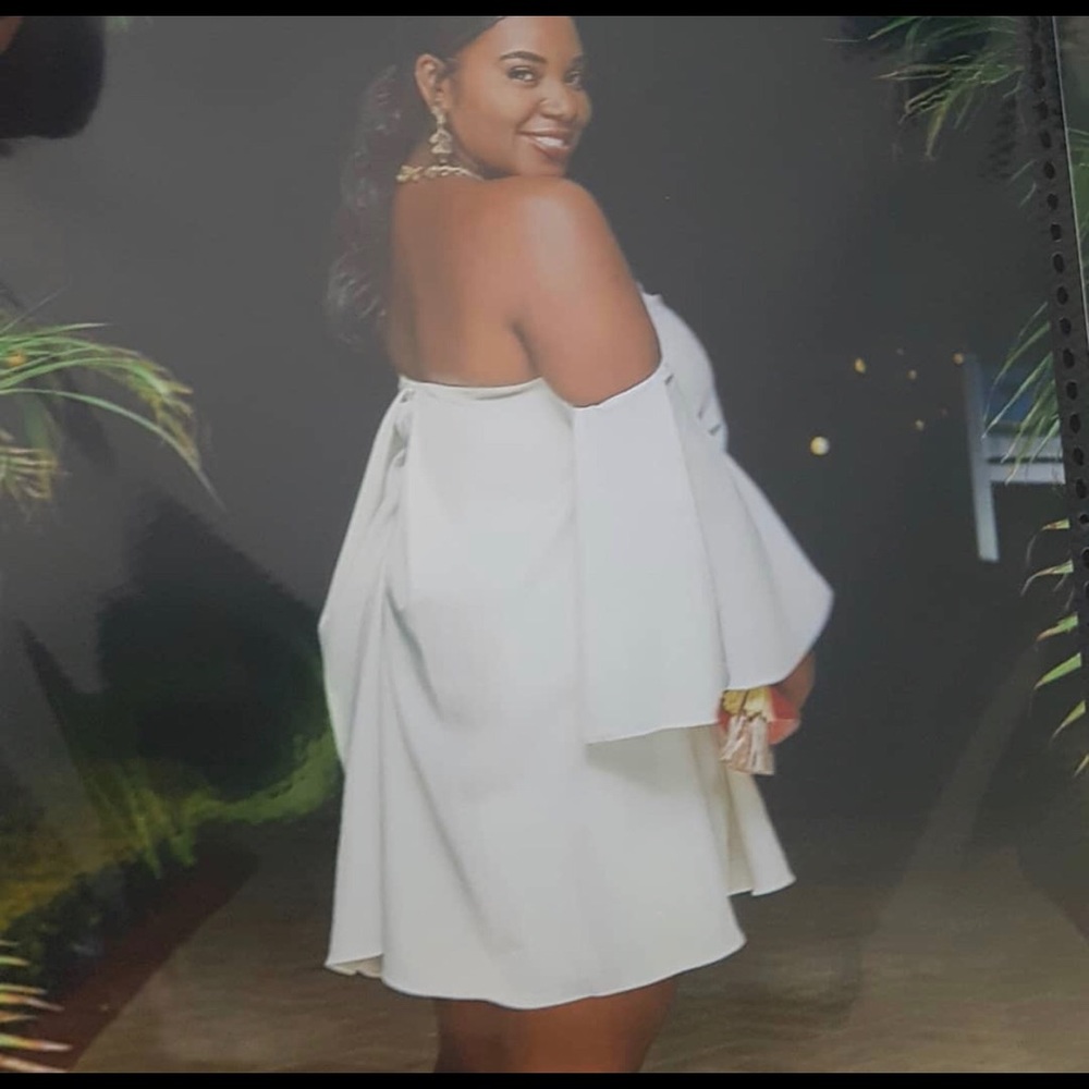 Sexy off the shoulder white night out dress